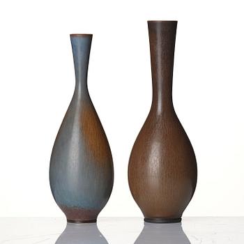 Berndt Friberg, a set of 7 stoneware vases and a bowl, Gustavsberg Studio, Sweden, 1956-64.