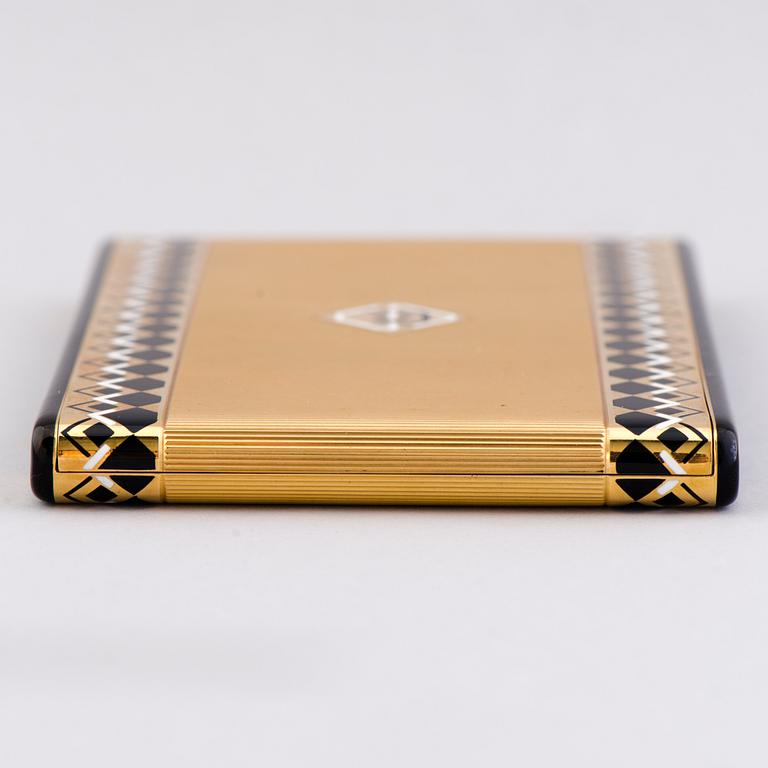 GIGARETTETUI, 18K guld, emalj. Lacloche Freres, Paris, Franrike 1930-tal.