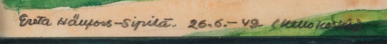 GRETA HÄLLFORS-SIPILÄ, watercolour, signed and dated 26.6. -49 (Kellokoski).