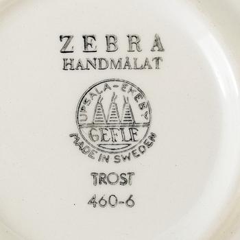 EUGEN TROST, kaffeservis, 10 (12) delar, flintgods, "Zebra", Upsala-Ekeby Gefle, 1955-67.