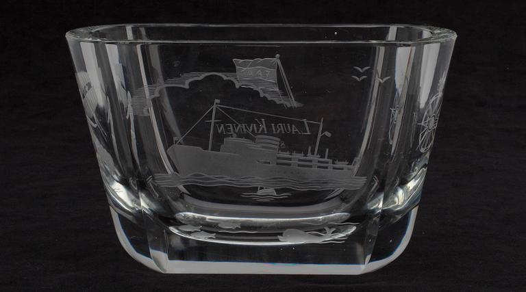 SKÅL, glas, signerad G. Hongell Karhula-Iittala. 1955.