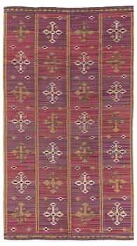 373A. Märta Måås-Fjetterström, a drape, "Violett Draperi" (with yellow), ca 262 x 148 cm, signed MMF.