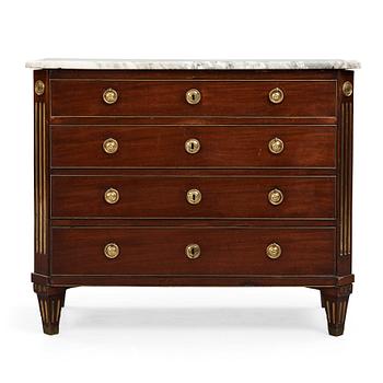 13. A late Gustavian writing commode, late 18th century.