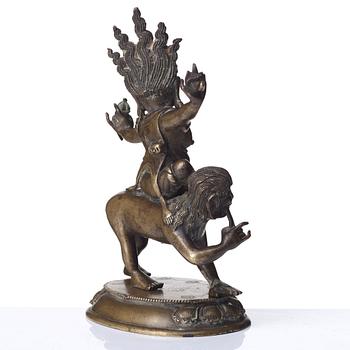 A Tibeto-Chinese bronze figure of a Rakshasi, ca 1900.