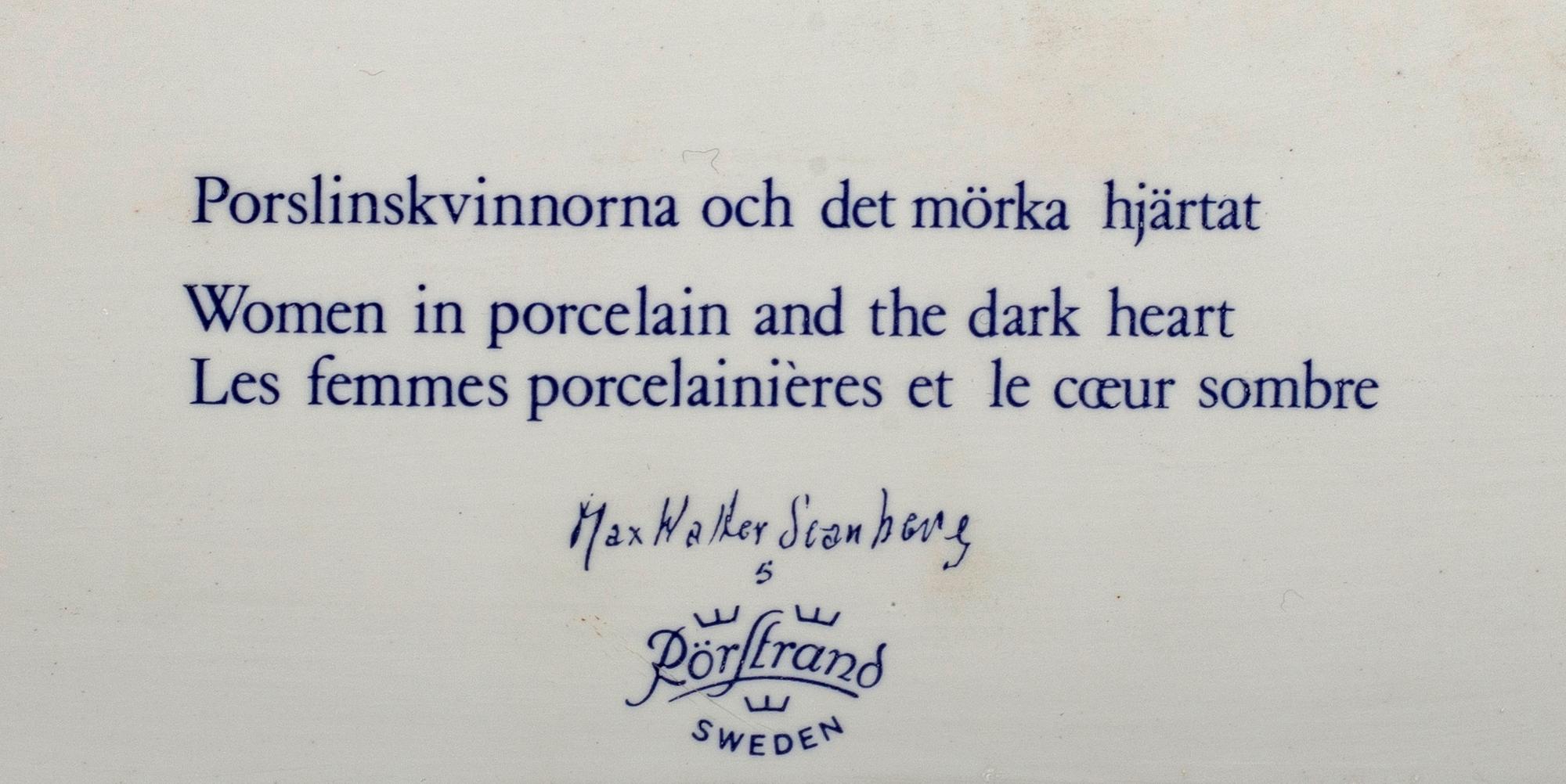 MAX WALTER SVANBERG, väggplaketter, 2 st, porslin, Rörstrand.