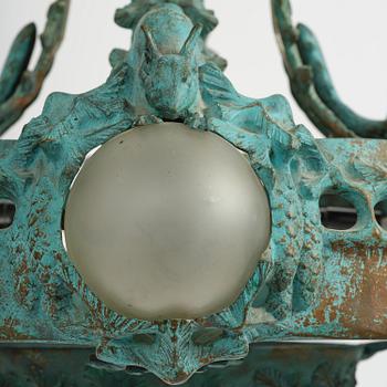 Emy Wahlström, an Art Nouveau chandelier model "5024", Arvid Böhlmarks Lampfabrik, Stockholm, 1910s.