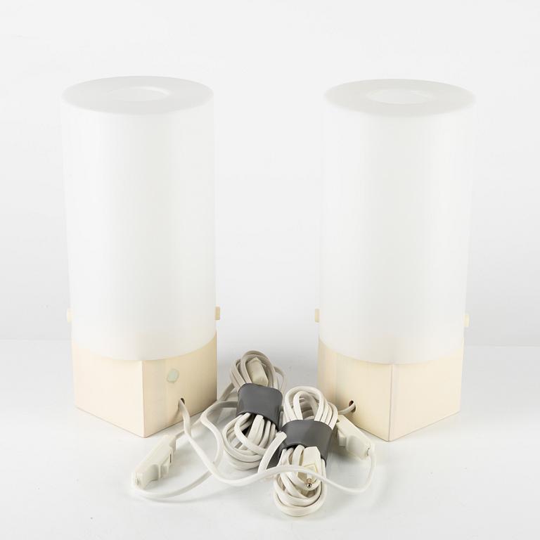 Uno & Östen Kristiansson, a pair of pine and acrylic table lights, Luxus, Vittsjö.