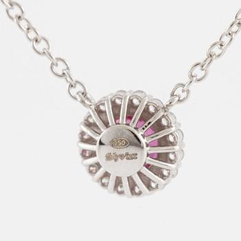 Necklace, 18K white gold with ruby and brilliant-cut diamonds.