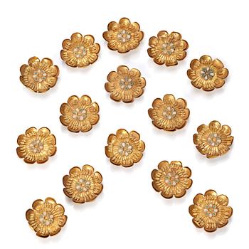 1039. A set of 15 gold hair ornaments, Song dynasty (960-1279).