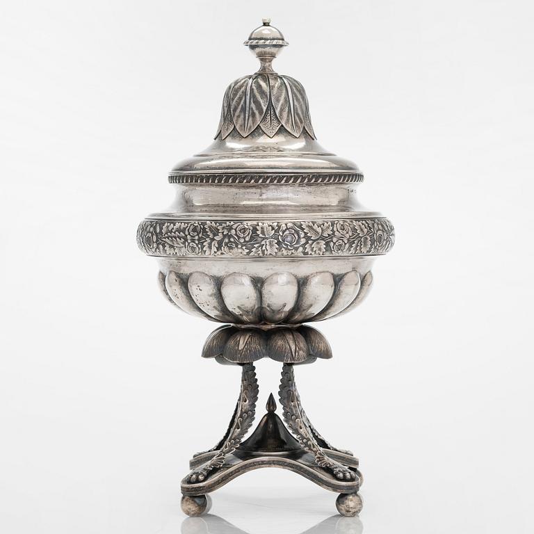 Olof Robert Lundgren, sockerskål, silver, Åbo 1856.