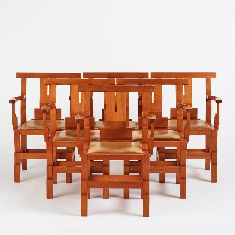 John Kandell, a set of six "Solitär" chairs, Källemo, Värnamo post 1985.