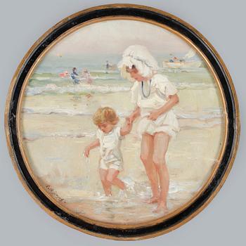 PAUL MICHEL DUPUY, ett par, olja på duk resp pannå, sign.