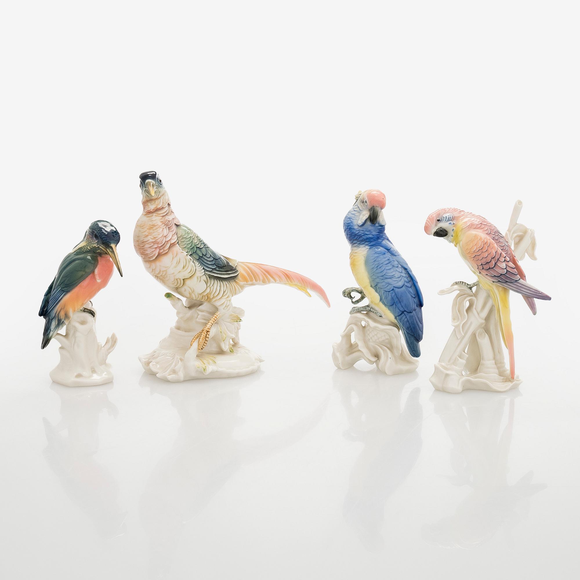 Figuriner, porslin, 4st, Karl Ens, Volksted Tyskland, 1900-tal.