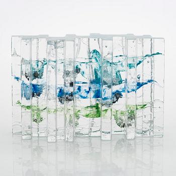 Helena Tynell, glasskulptur, "Skog", signerad Helena Tynell Riihimäen Lasi Oy.