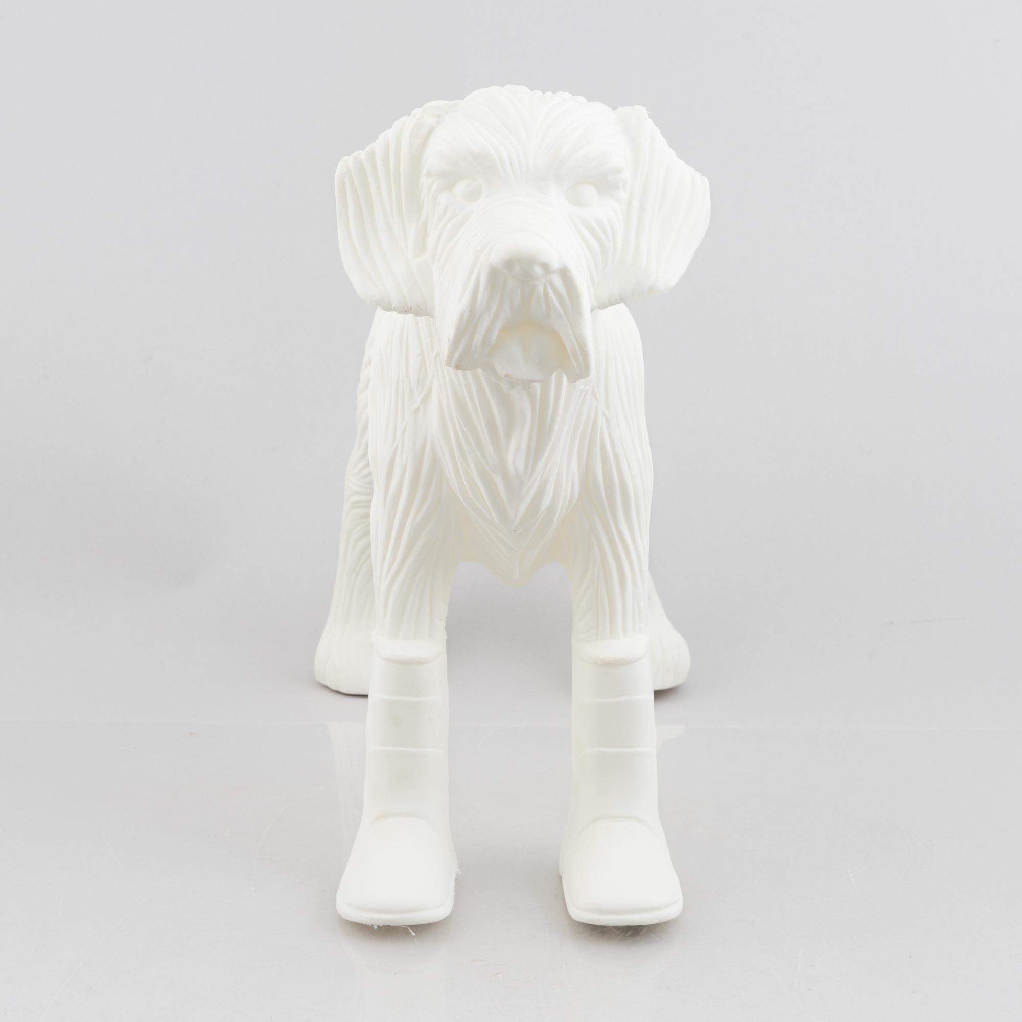 William Sweetlove, "Cloned Schnauzer with water bottle". (White).