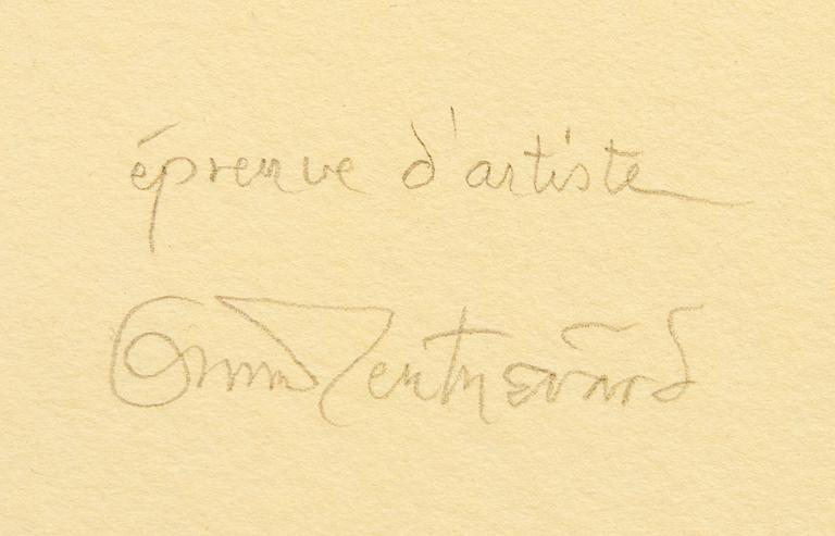 Oscar Reutersvärd, Oscar Reutersvärd, four color lithographs, signed 26/120, 38/120, HC and EA.