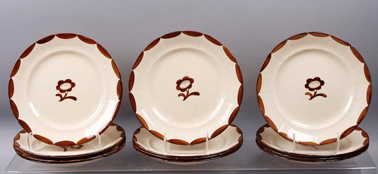 MATTALLRIKAR, 12 st, "Pyro Brun", Wilhelm Kåge, Gustavsberg. Modell nr 156.