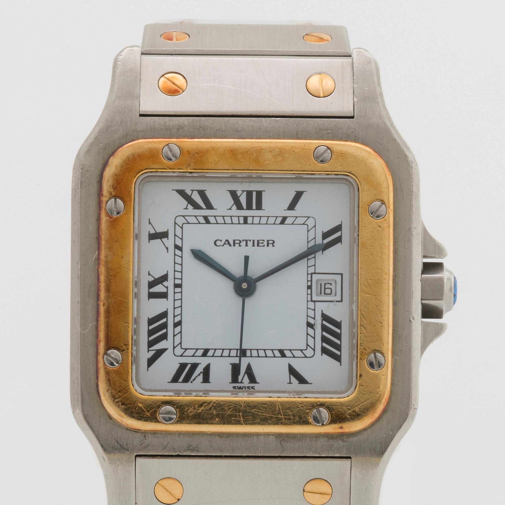 A Cartier Santos wrist watch 29x29 mm.