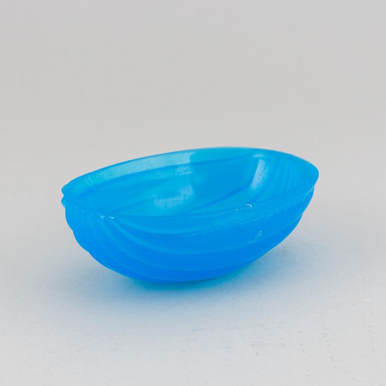 A set of three Russian turkoise glass ware, 19th Century.