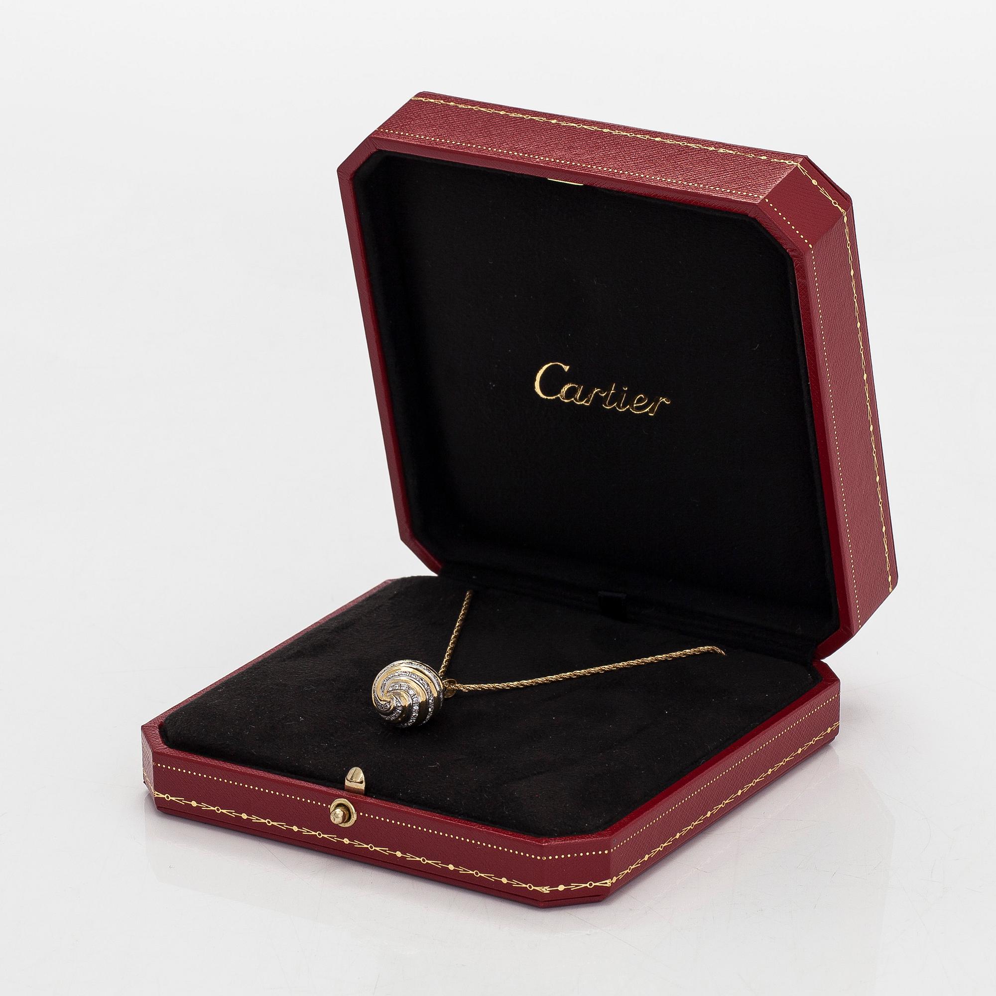 Cartier, a "Pendentif Oeuf"  diamond pendant and chain, 18K gold.