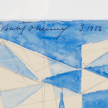 BERTIL ÖHLUND, watercolor and pencil on paper, signed and dated 3.1956.