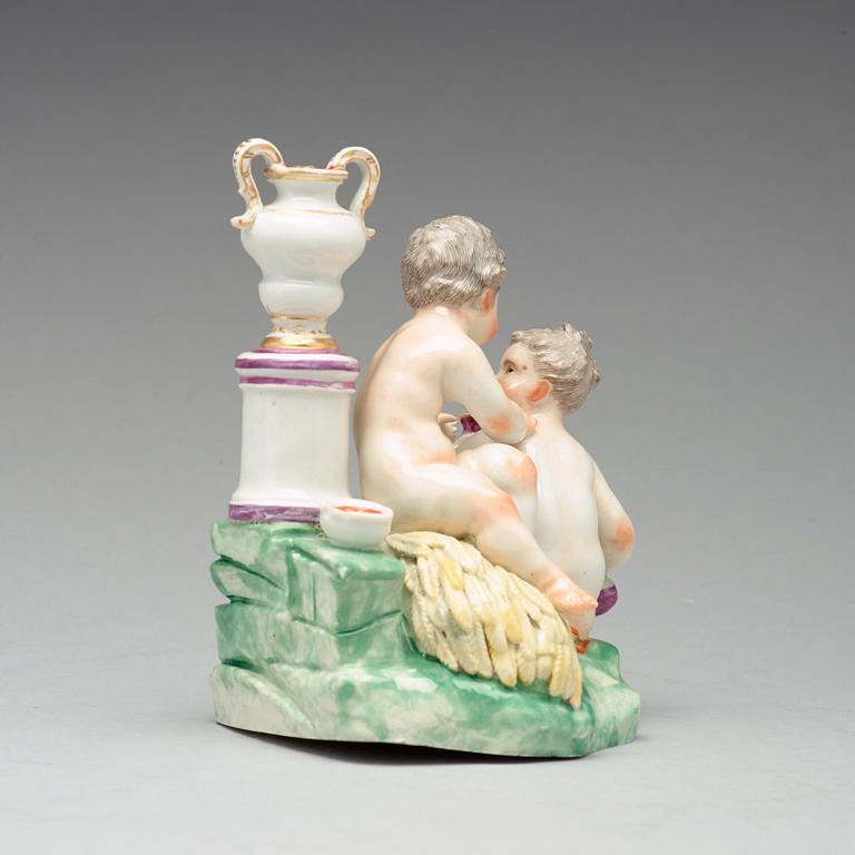 FIGURIN, porslin. Omärkt, troligen Ludwigsburg, Tyskland, 1780/90-tal.