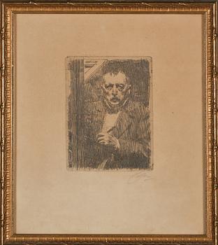 Anders Zorn · ANDERS ZORN, etsning, daterad i plåten 1911 samt  signerad.