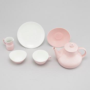 a porcelian tea set of 27 pcs, "Rosmarin", Rörstrand, from the latter half of the 20th century.