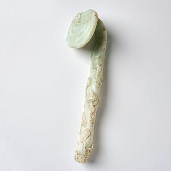 A sculptured nephrite ruyi sceptre, 20th Century.