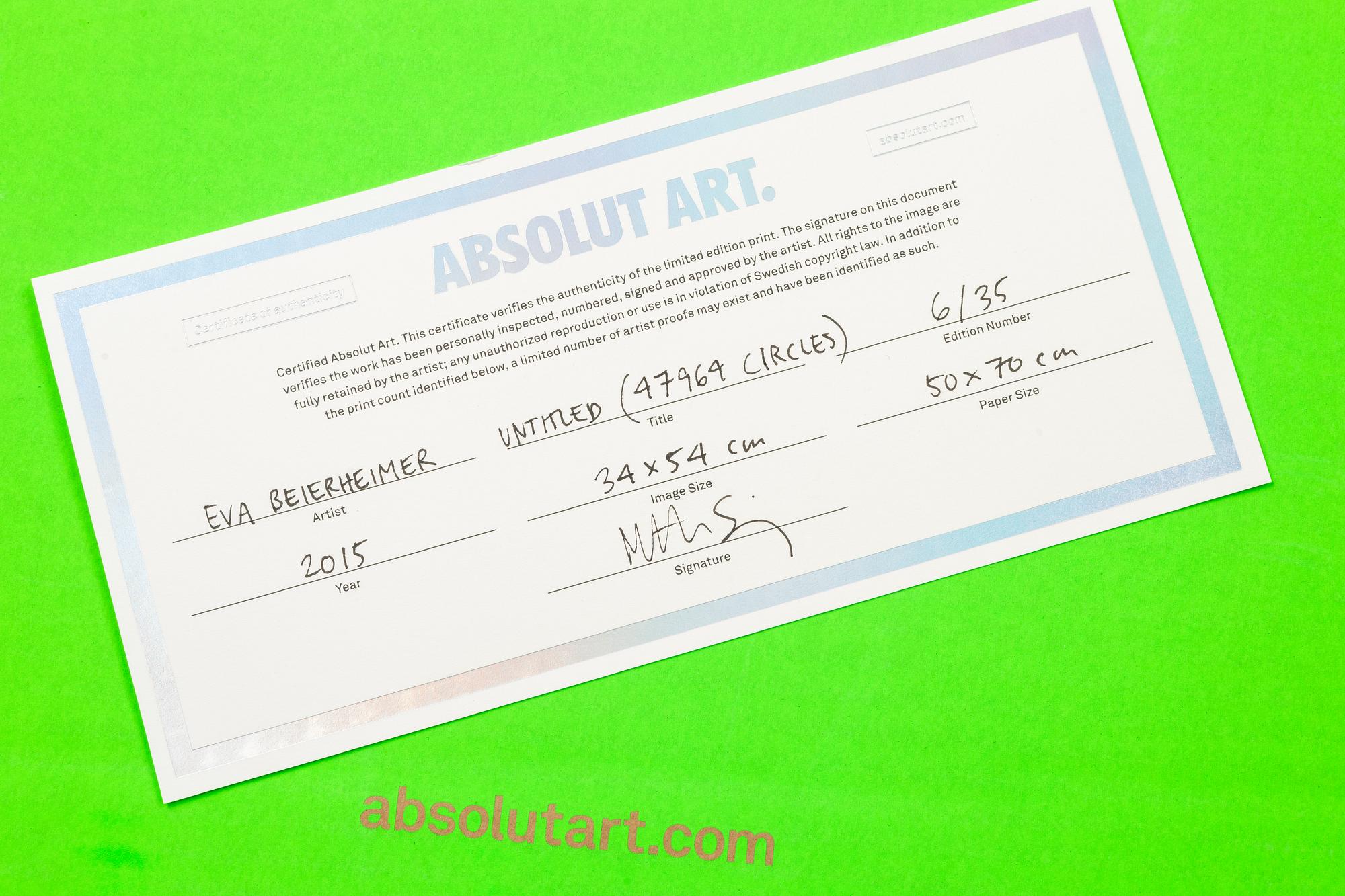 Eva Beierheimer, Utan titel (47 964 Circles).