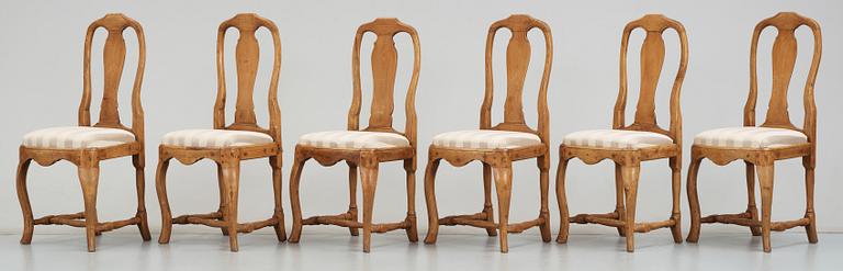 STOLAR, 6 st, rokoko, provins, 1700-talets andra hälft.