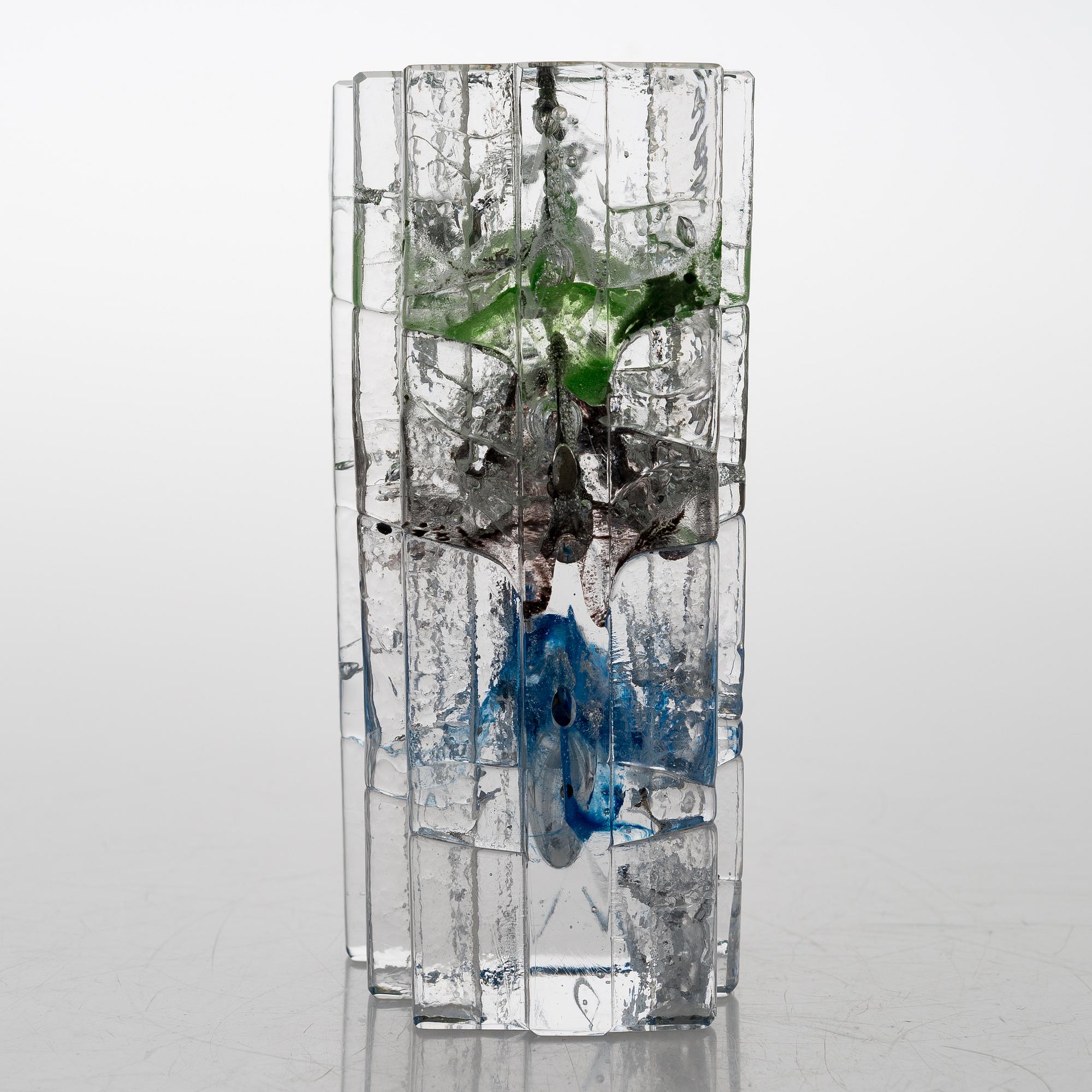 HELENA TYNELL, a 'Forest' sculpture signed Helena Tynell Riihimäen Lasi Oy.