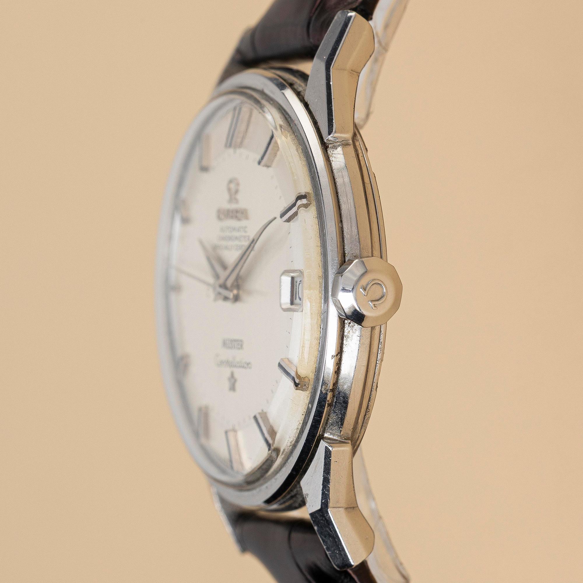 Omega, Constellation, Calendar, "Meister", "Pie-Pan", "Double signed", ca 1966.
