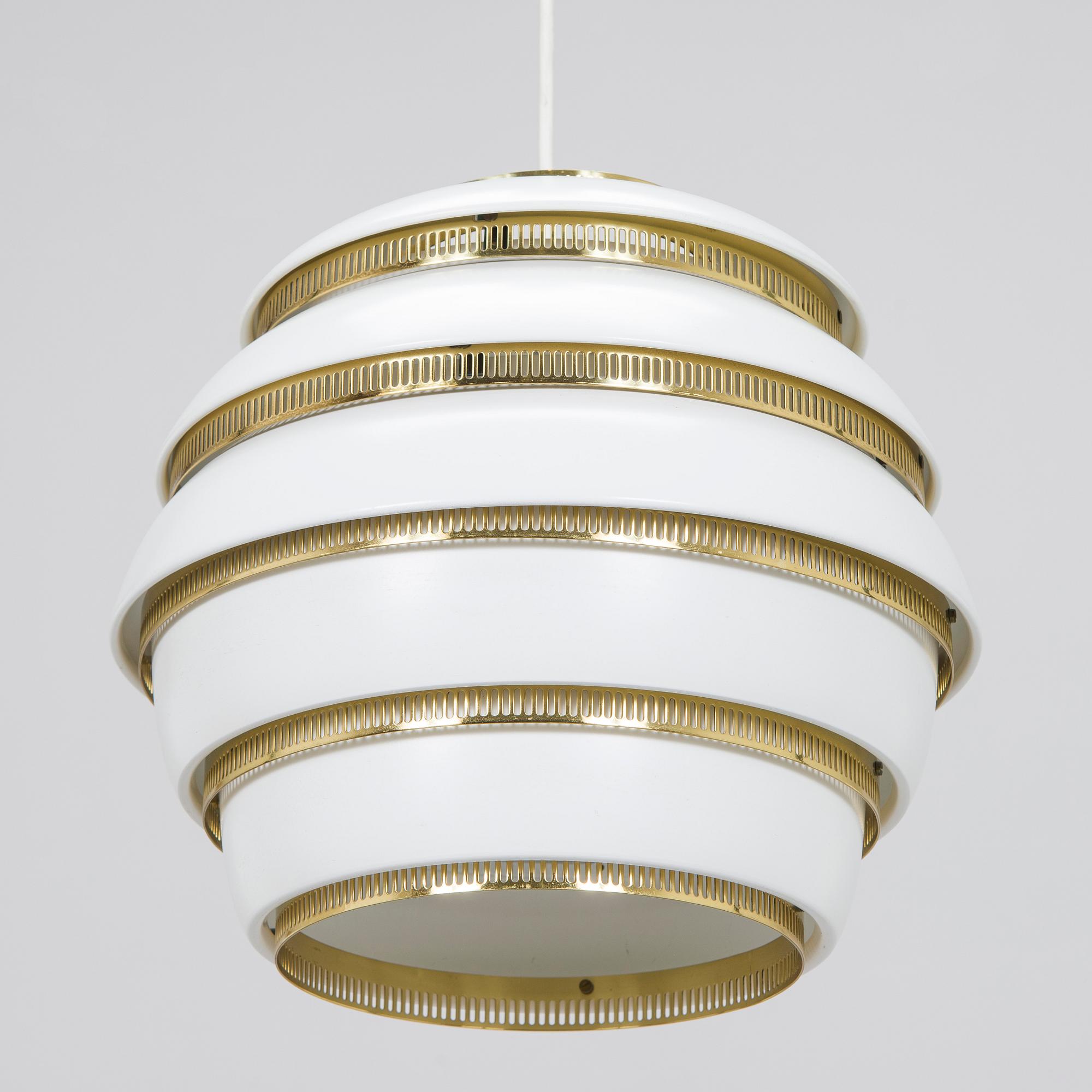 Alvar Aalto, ceiling lamp, "Beehive" A331, Valaisinpaja / Artek, late 20th century.