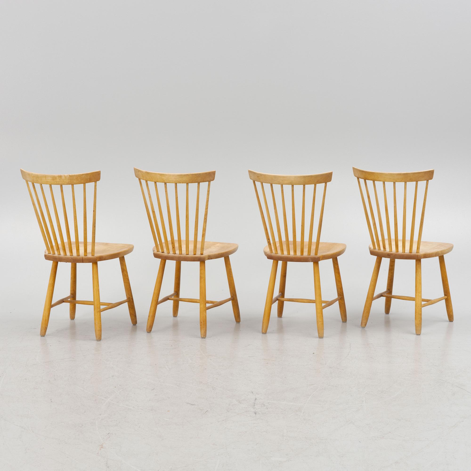 Carl Malmsten, stolar, 4 st, "Lilla Åland", 1900-talets andra hälft.