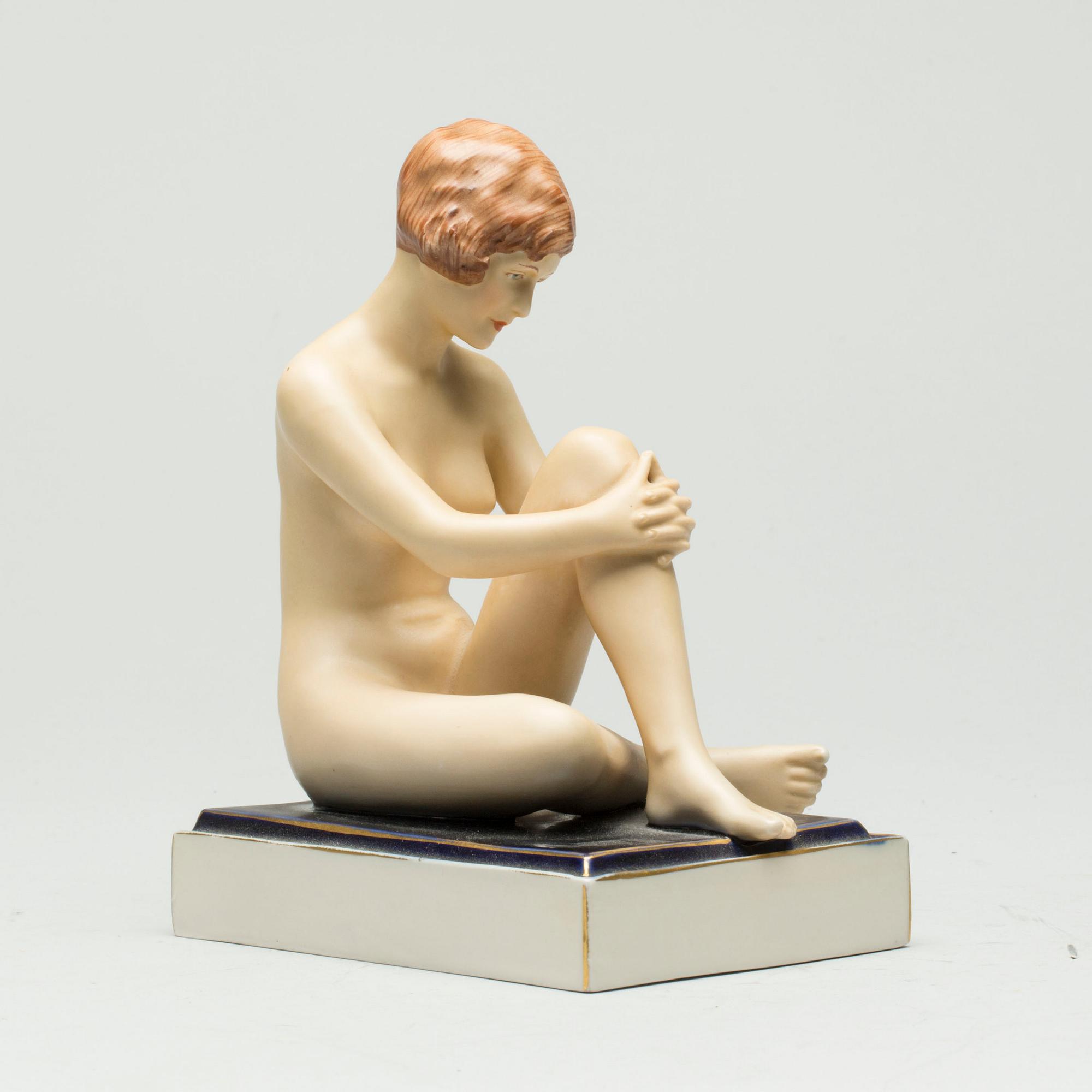 FIGURIN, porslin, Art deco, Tjeckoslovakien.