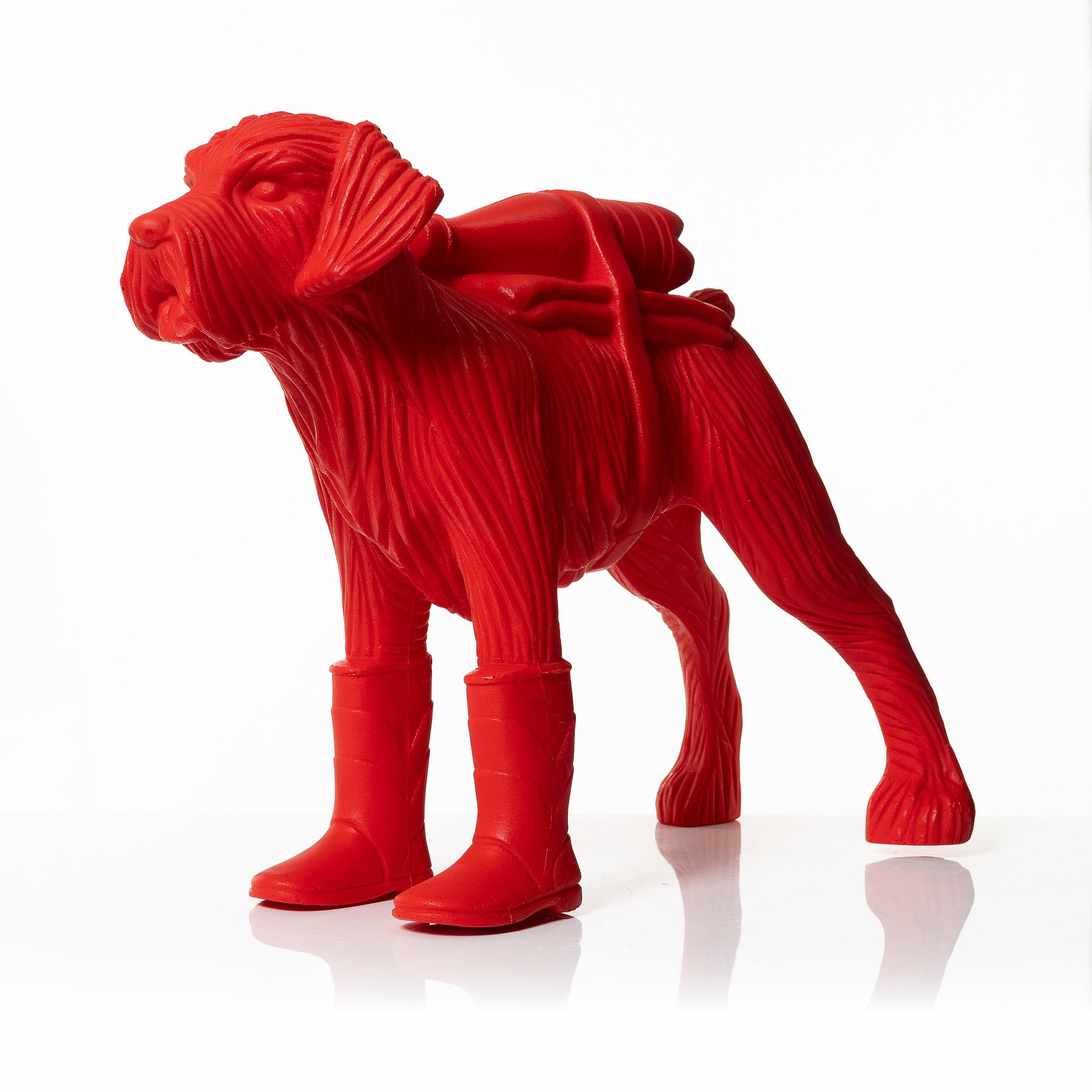 William Sweetlove,  "Cloned Schnauzer with water bottle". (Red).