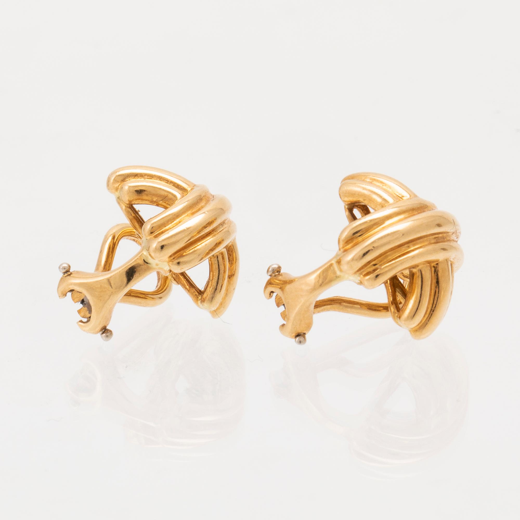 Tiffany & Co, örhängen 18K guld ett par "Signature X".