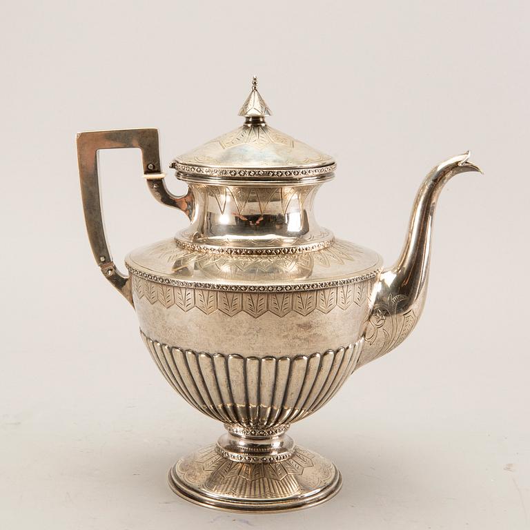A Swedish 19th century silver coffee pot mark of CP Hedin Jönköping 1893, weight 506 gr.