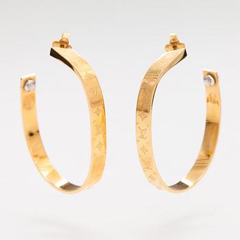 Louis Vuitton, A pair of "Nanogram hoop" earrings. Marked Louis Vuitton Paris, Italy.