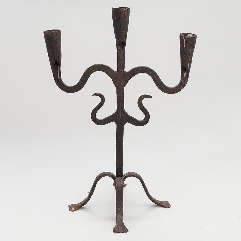 Ljusstake, järnsmide, 1700-tal.