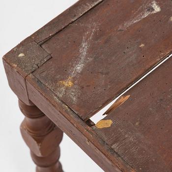 A pair of Swedish baroque stools, circa 1700.