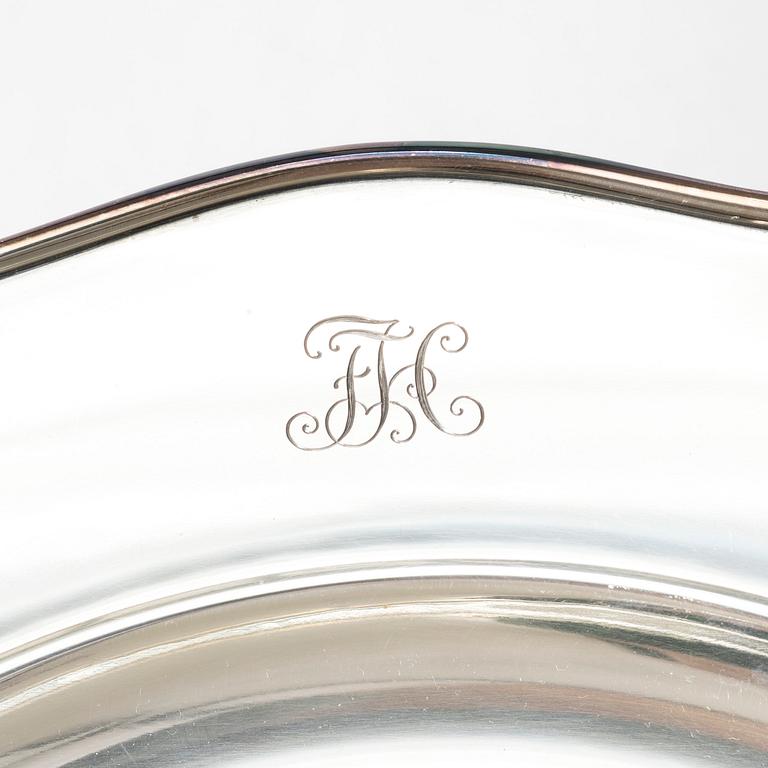 W.A. Bolin, Kuverttallrikar, 6 st, silver, Stockholm 1937.