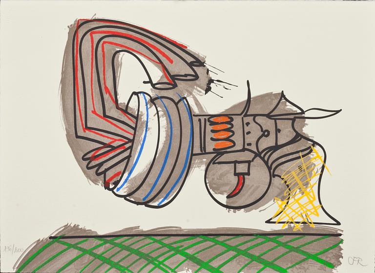 CARL FREDRIK REUTERSVÄRD, färglitografi, signerad och numrerad 196/200. Arches, France.