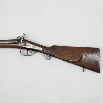 Percussion gun, double-barrelled, signed Arendt a Liège, second half of the 19th century.