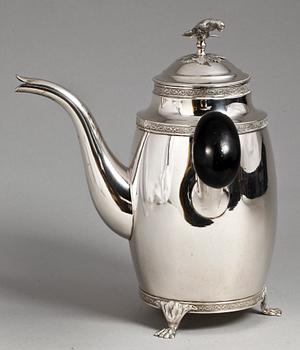KAFFEKANNA, silver. Johan Fredrik Björnstedt, Stockholm 1825.