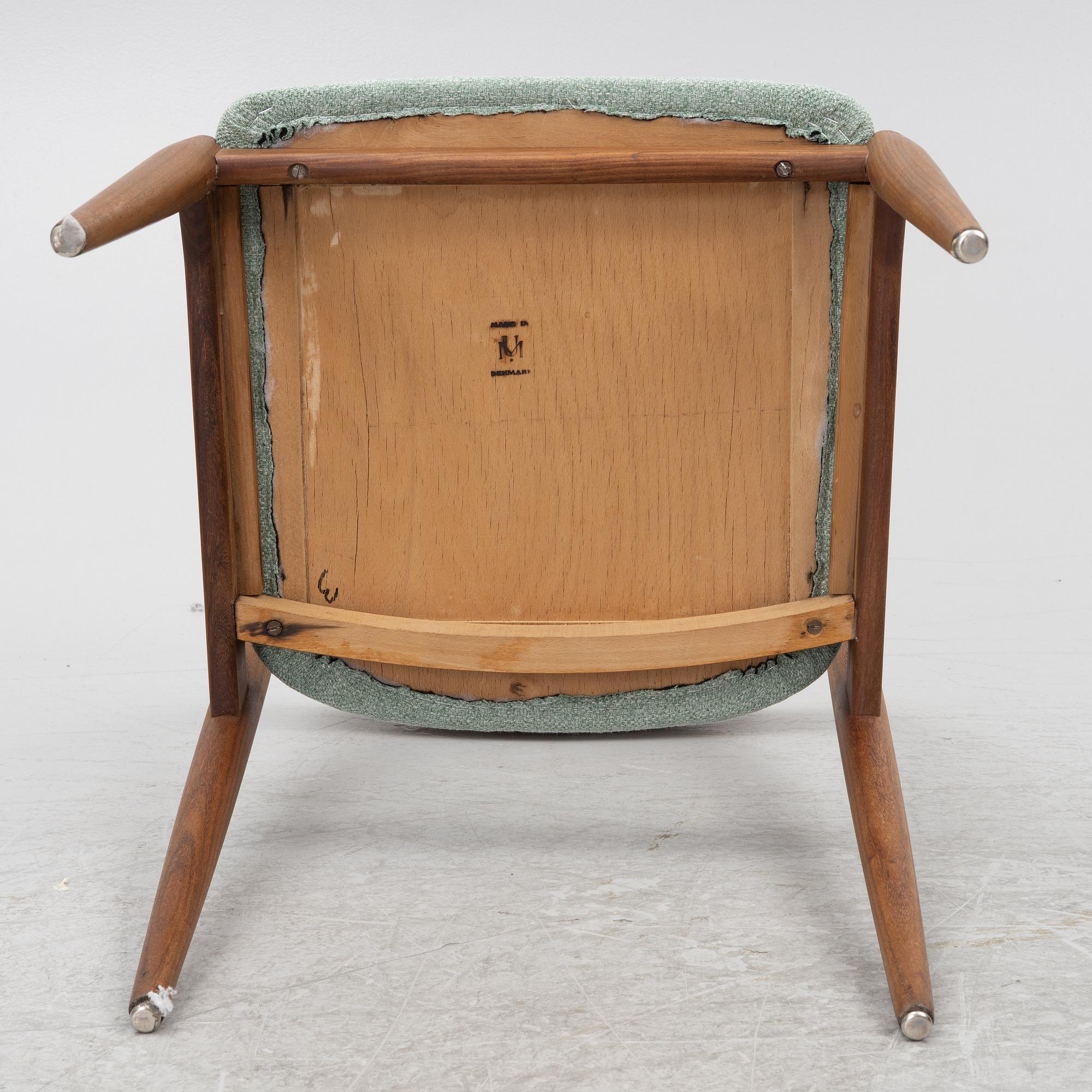 Johannes Andersen, five chairs, Uldum Möbelfabrik, Denmark, 1960s.