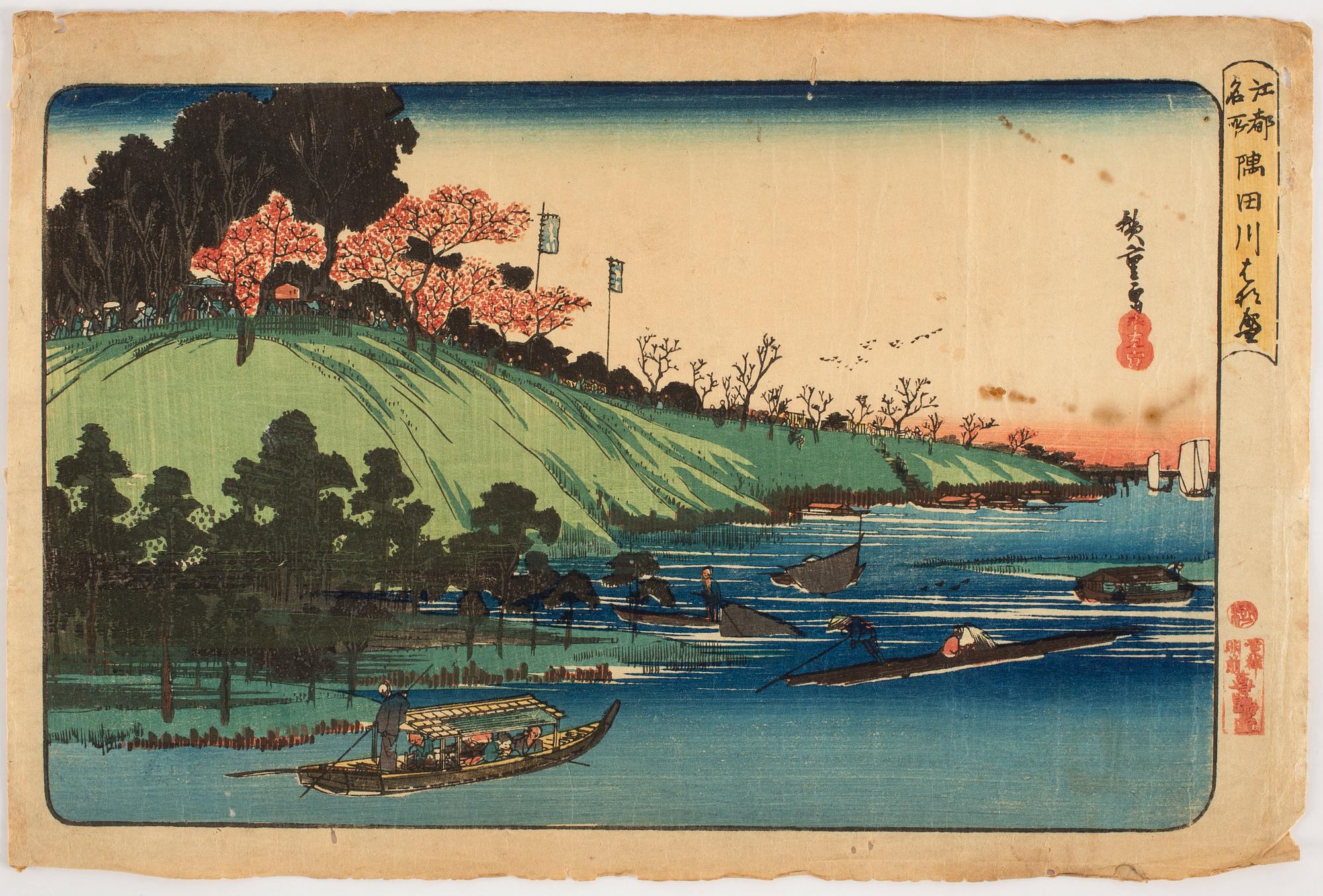 Ando Utagawa Hiroshige, färgträsnitt, Japan.