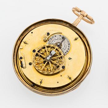 Pocket watch, 18K gold, 58 mm.