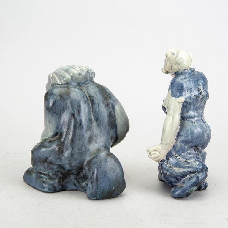 Åke Holm, 4 ceramic figurines, Höganäs, Sweden.